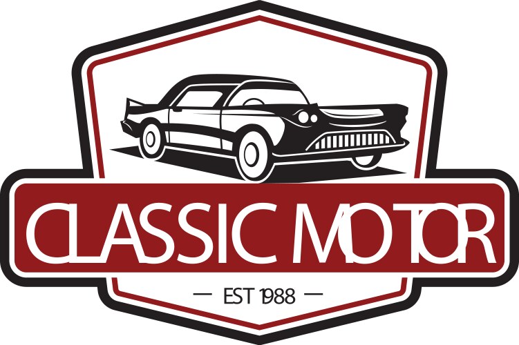 Classic car logo template Royalty Free Vector Image