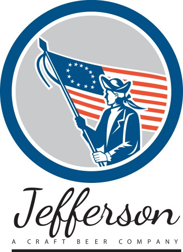Jefferson craft beer company logo Vector Image