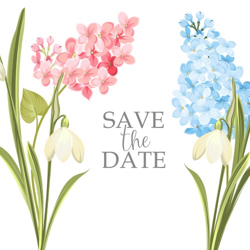 Save the date card with template sign and spring vector image