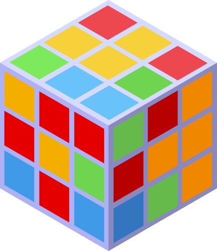 Logic game cube showing problem solving vector image