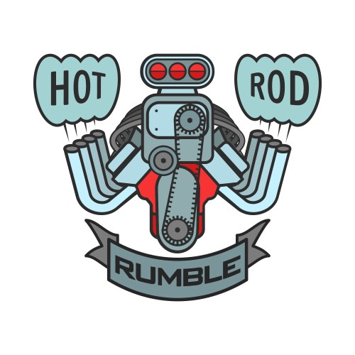 Engine hot rod muscle car speedster logo t-shirt Vector Image