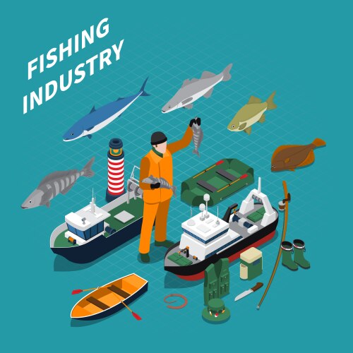 Fishing label set Royalty Free Vector Image - VectorStock