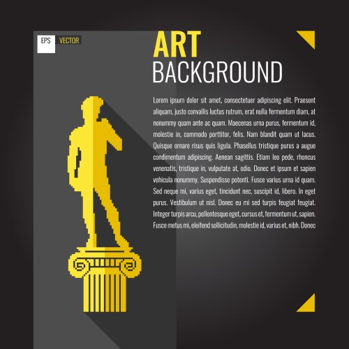Pixel graphics background for text statue of david vector image