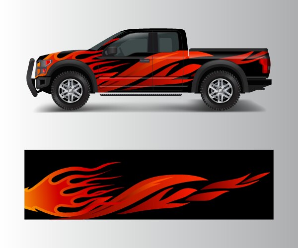 Abstract Offroad Truck Wrap Vector Image