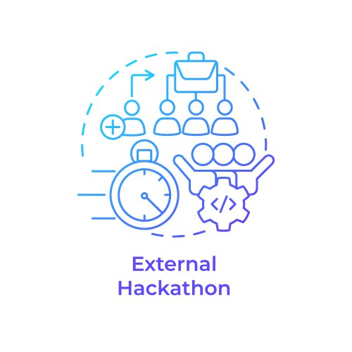 external hackathon blue gradient concept icon vector image