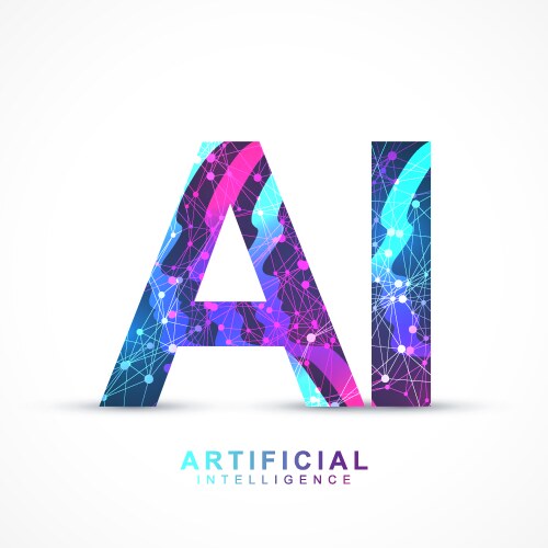 Artificial intelligence logo plexus effect vector image