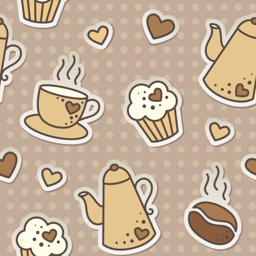 Tea seamless pattern background Royalty Free Vector Image