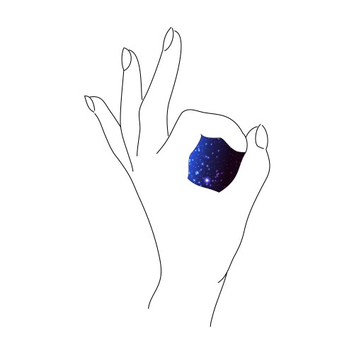 Hand ok sigh sketch Vector Image