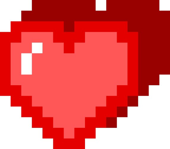 Pixel art heart love color icon valentine vector image