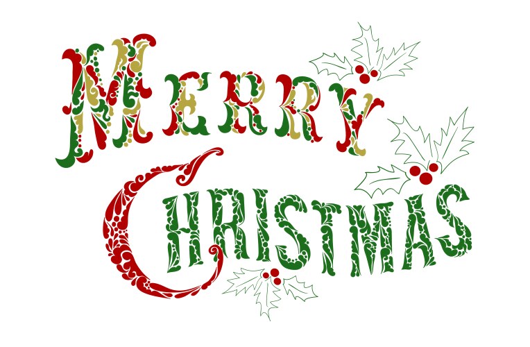 merry christmas congratulation text vector image