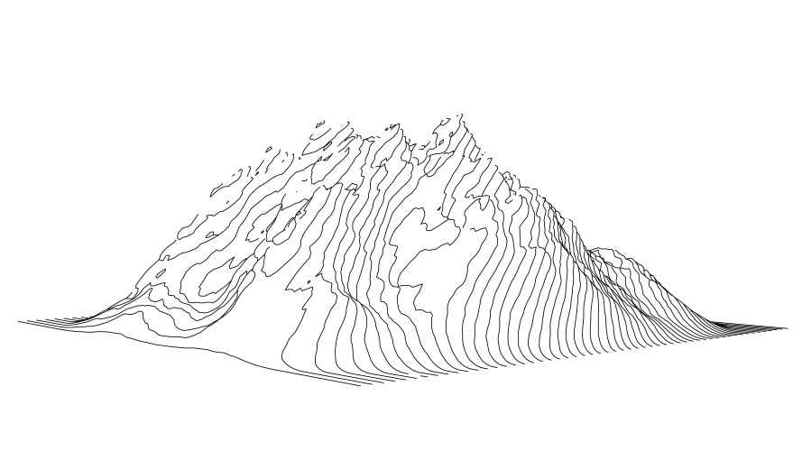 Curve lines in shape part mountain range vector image