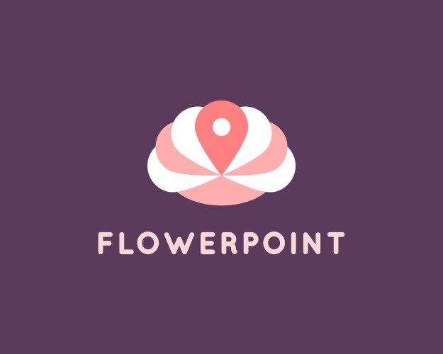 flower and pin logo vector