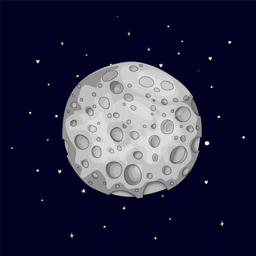 Fun cartoon gray sponge moon icon silver magic Vector Image