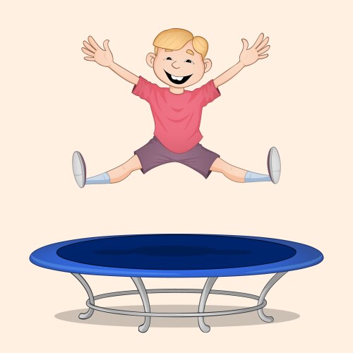 Children jumping on trampoline Royalty Free Vector Image
