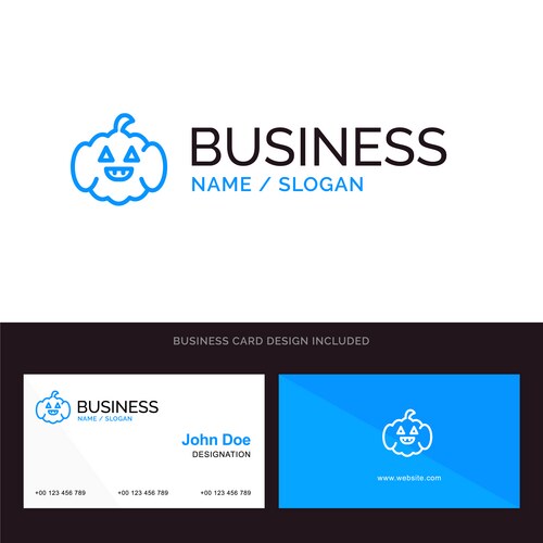 Pumpkin american blue business logo Vector Image