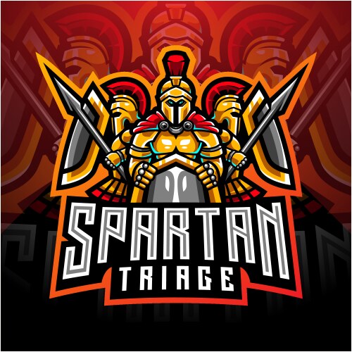 Spartan esport mascot logo design Vector Image