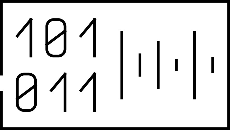 Voice binary code line icon vector image