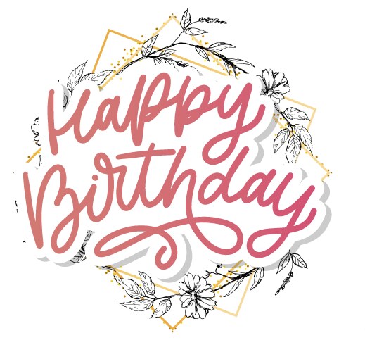 happy birthday lettering calligraphy slogan vector image