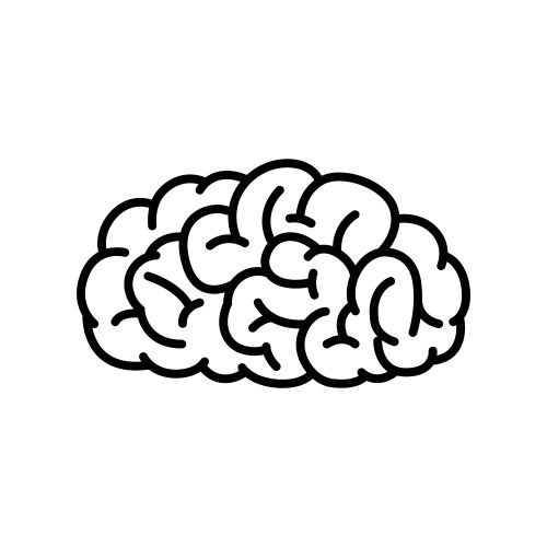 Human brain outline top view Royalty Free Vector Image