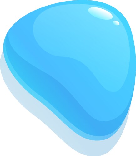 Blue blob shape reflecting light creating shadow vector image