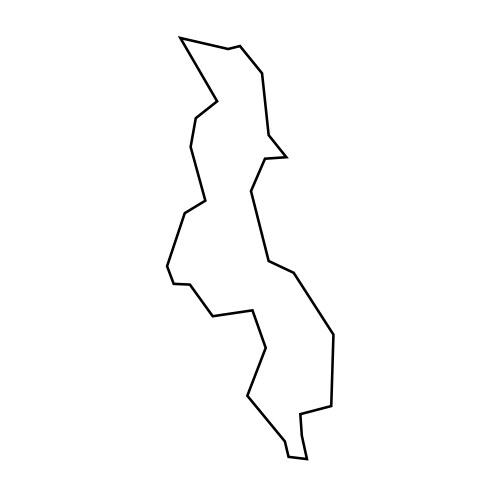 Malawi Simplified Outline Map Royalty Free Vector Image