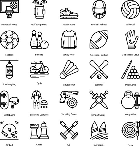 sports icons set vector image