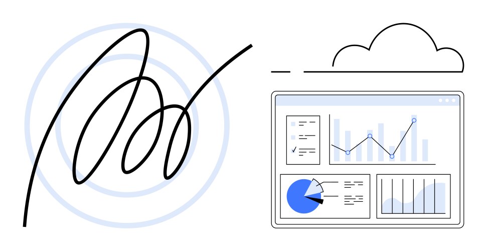 Digital signature and cloud-hosted data dashboard vector image