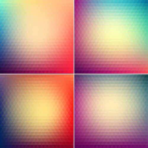 smooth triangular colorful backgrounds set vector image