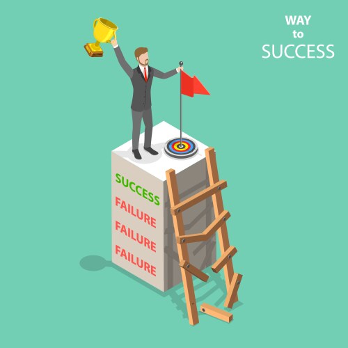 Measuring path to success concept Royalty Free Vector Image