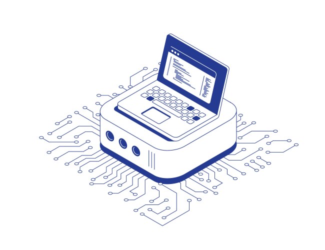 Computer programmer server technology concept vector image