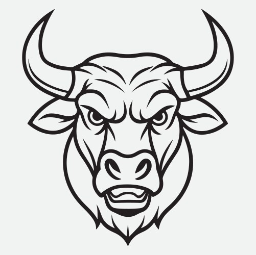 Bull line art Vector Image
