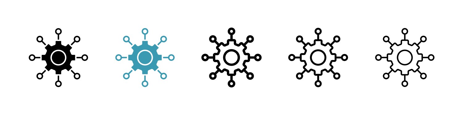 Algorithm icon set black filled and outlined style vektorbild