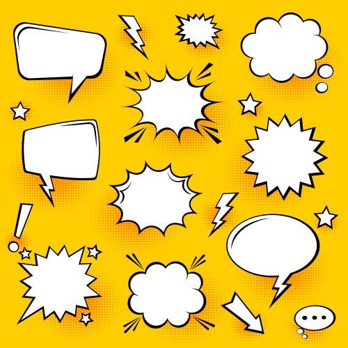 Blank comic speech bubble art Royalty Free Vector Image
