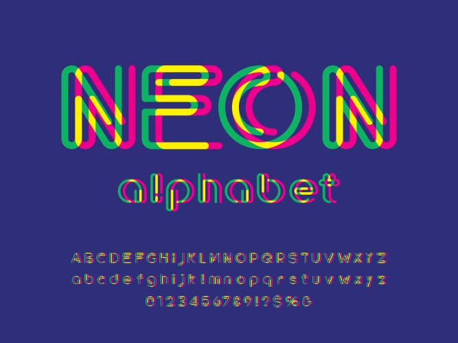 colour font vector image