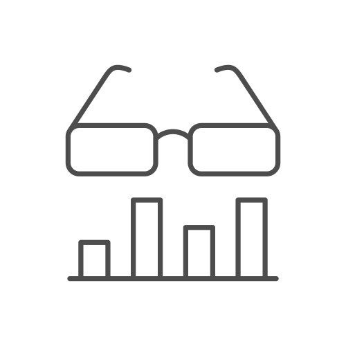 Financial analytics line outline icon vector image