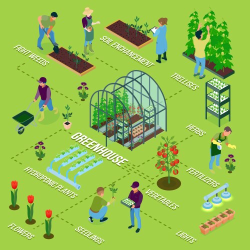 Hygiene isometric flowchart Royalty Free Vector Image