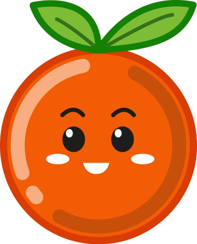 Orange fruit cartoon character happy mascot vector image