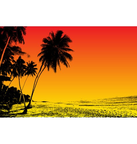 Sunset background on beach Royalty Free Vector Image