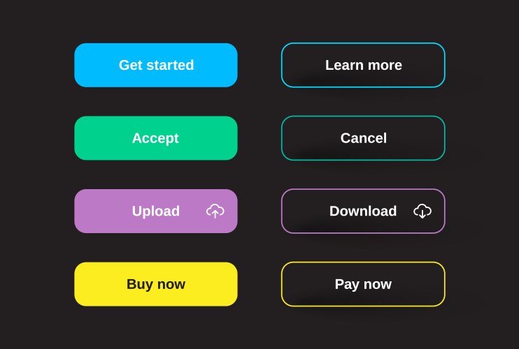 Gradient Buttons - App & Website vector image
