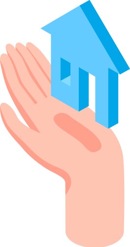 house icon hand composition vector image