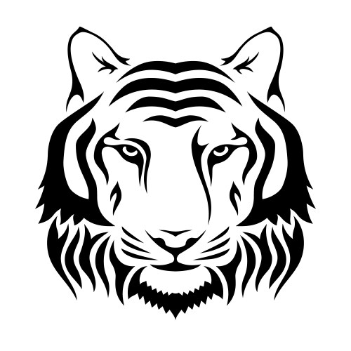 Tiger Muzzle Silhouette Vector Image