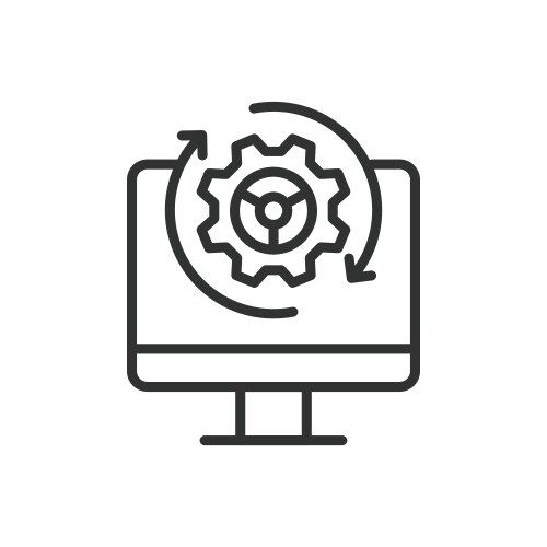 Application initialization icon in line design vector image