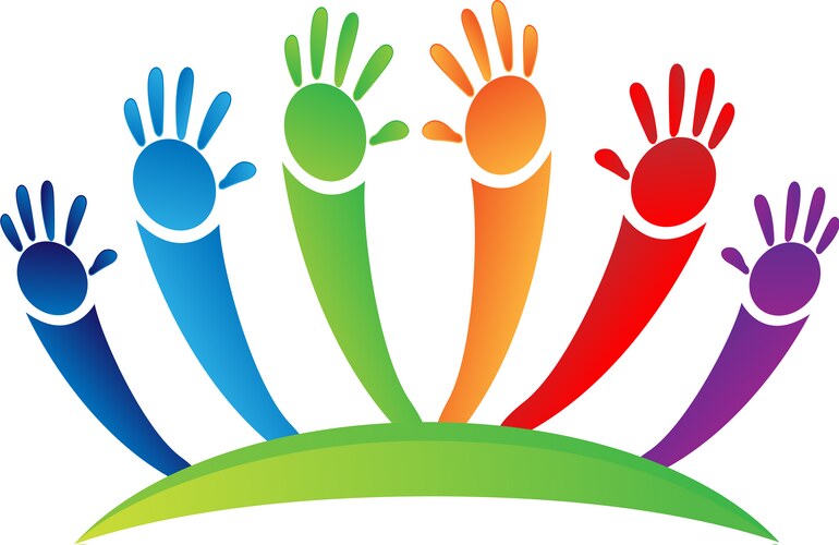 Children's Unity Hands Icon Vector Image