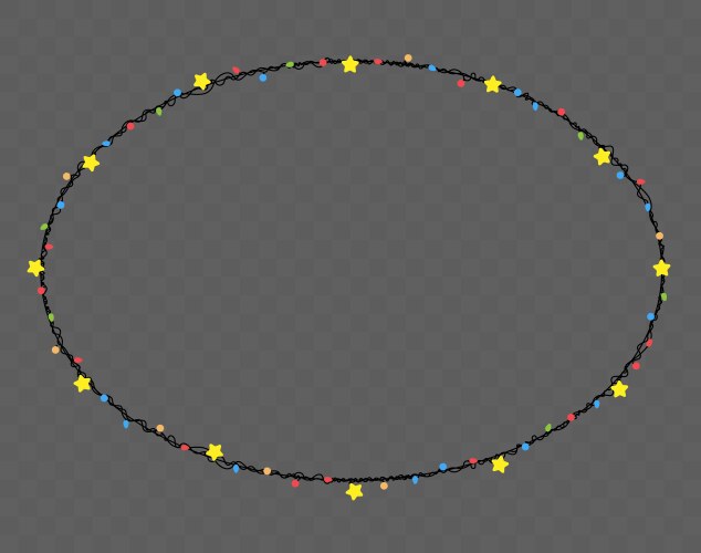 Christmas lights string rectangle shape Royalty Free Vector