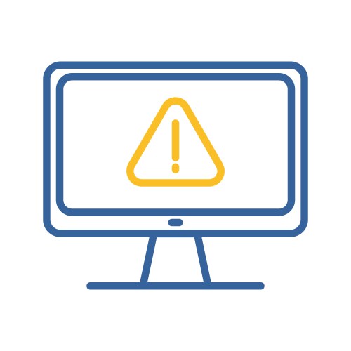 Computer warning icon simple digital system error vektorbild
