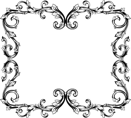 Baroque Floral Ornate Border Vector Image