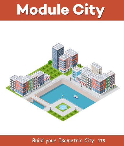 Isometric city infographics Royalty Free Vector Image