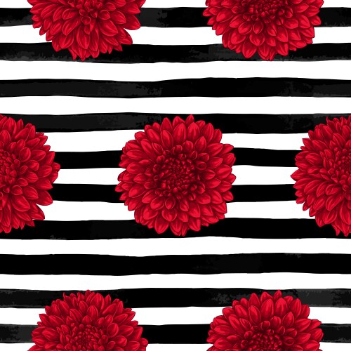Horizontal seamless background with red roses Vector Image