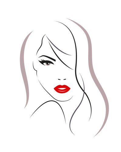 beautiful woman face logo vector image