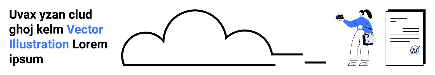 Cloud storage concept with user uploading data vector image